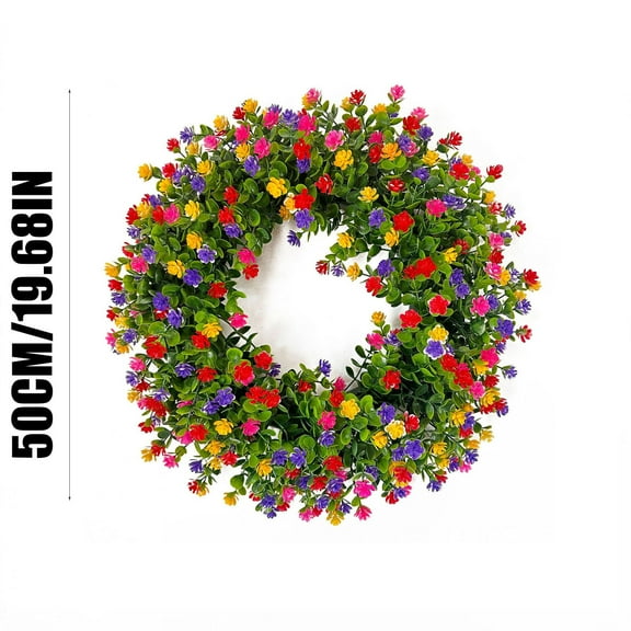 Colorful Cottage Wreath Colorful Wreath Decorated With Gate Pendant