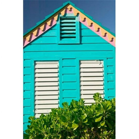 Colorful Cottage at Compass Point Resort Gambier Bahamas Caribbean Poster Print by Walter Bibikow