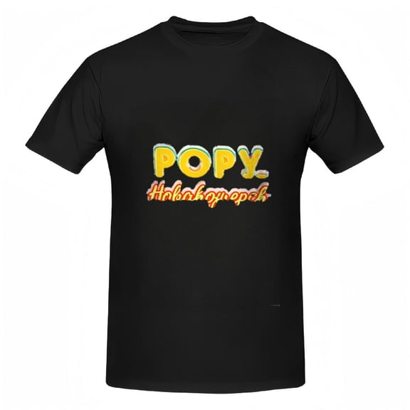 Colorful Cotton Short Sleeve T-Shirt for Women featuring bold ' POPY ' design in yellow and orange with playful ' Harahopah ' text