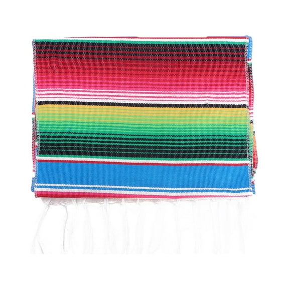 Colorful Cotton Table Runner Washable Tablecloth for Dining Table and Picnic Mat with Lake Design Pattern, and Easy Care