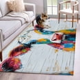 thumbnail image 1 of Colorful Cow 4x6 Area Rugs for Living Room, Rustic Animal Abstract Cattle Wood Grain Non Slip Floor Mat Washable Low-Profile Indoor Carpet for Bedroom, Dining Room, Bathroom, 1 of 9