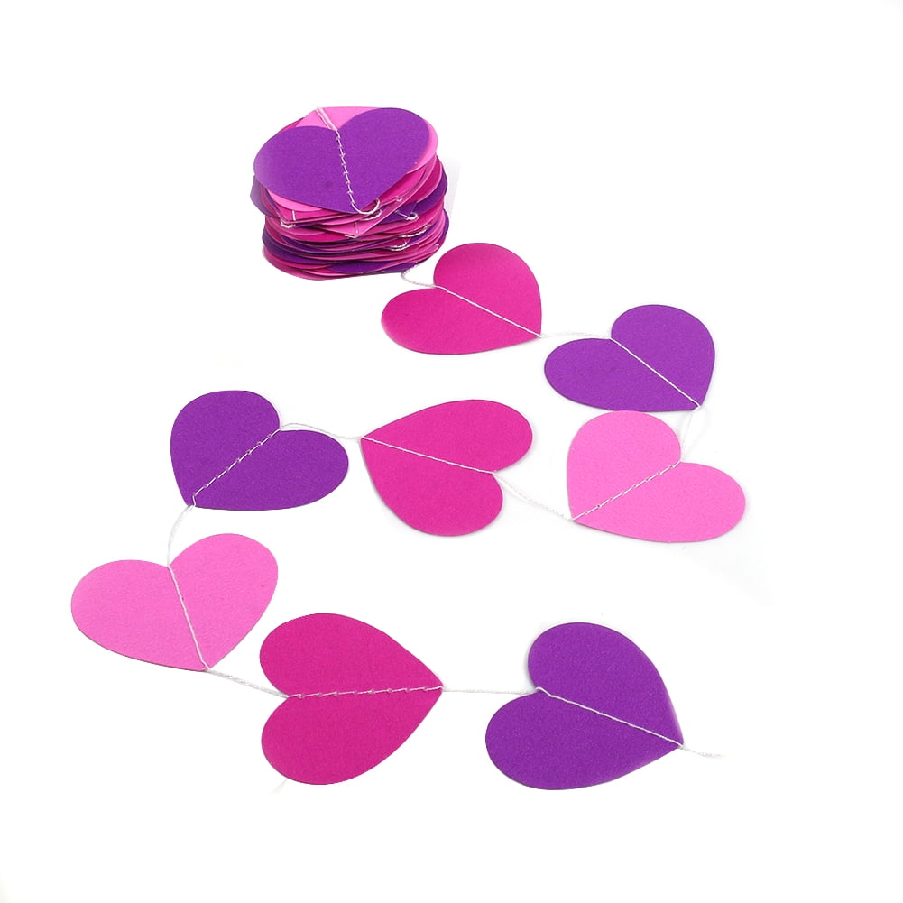 Colorful Craft Heart Paper Garland, Paper Garland, Environmental