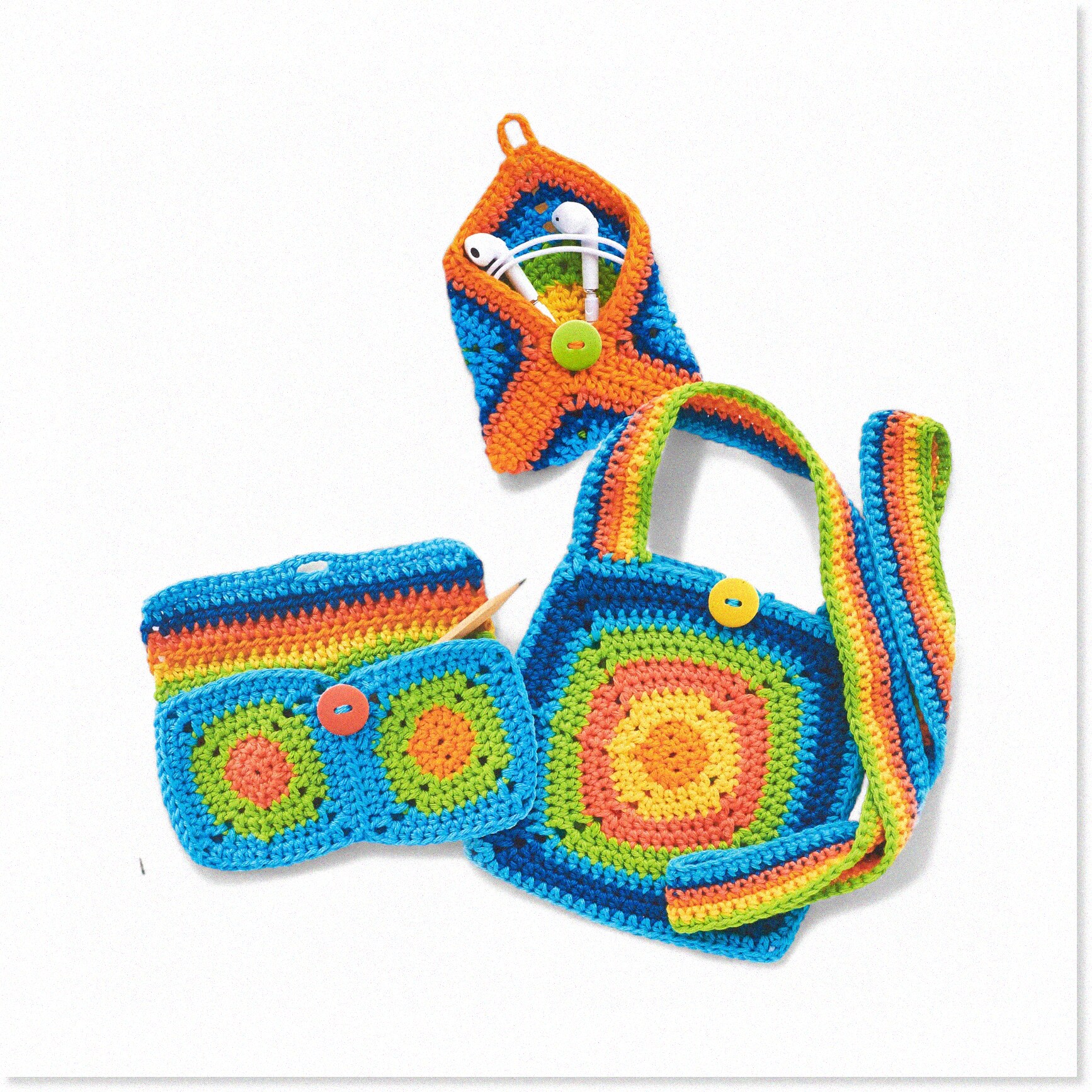 Colorful Creations Crochet Kit Jonah's Hands Granny Square Accessories Perfect for Kids and