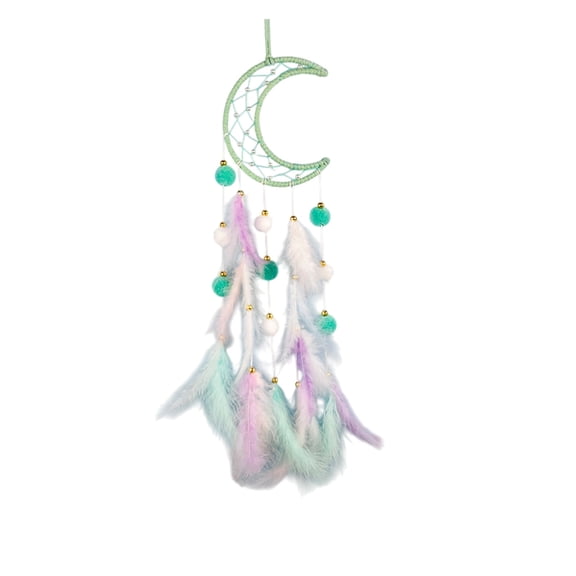 Colorful Crescent Shaped Dreamcatcher - Handcrafted Wall Decor for Home, Unique Protective Symbolism, Enhances Modern and Vintage Styles