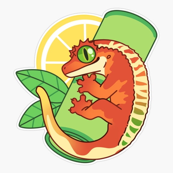 Colorful Crested Gecko Er, Phone Decal Water Bottle Stickers Car Decals, Funny Birthday Gift