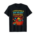 thumbnail image 1 of Colorful Crochet Yarn Basket T-Shirt for Craft Lovers and Knitting Enthusiasts, 1 of 5