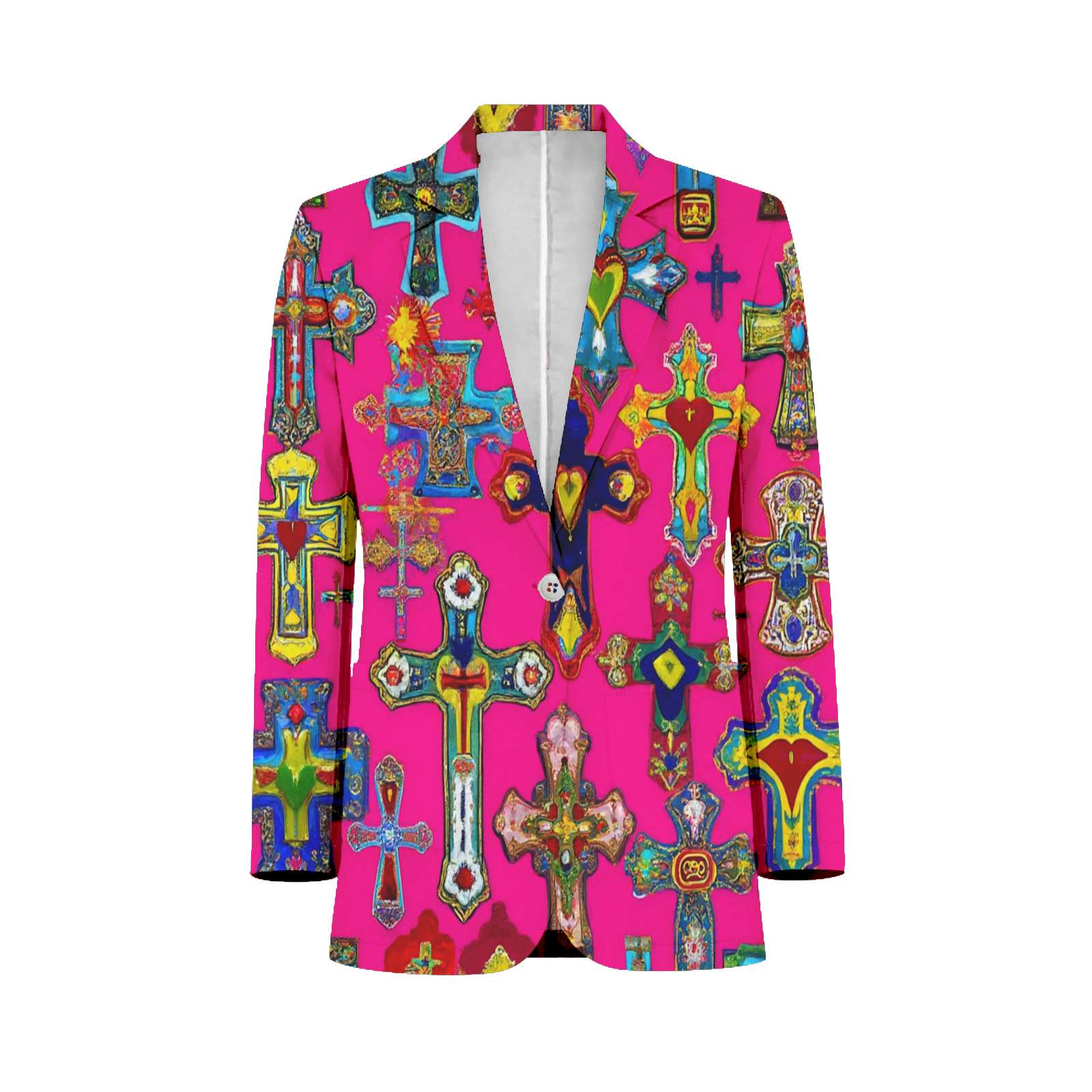 Colorful Cross Patterns Mens Suits Shawl Collar Slim Fit Suit Mens ...