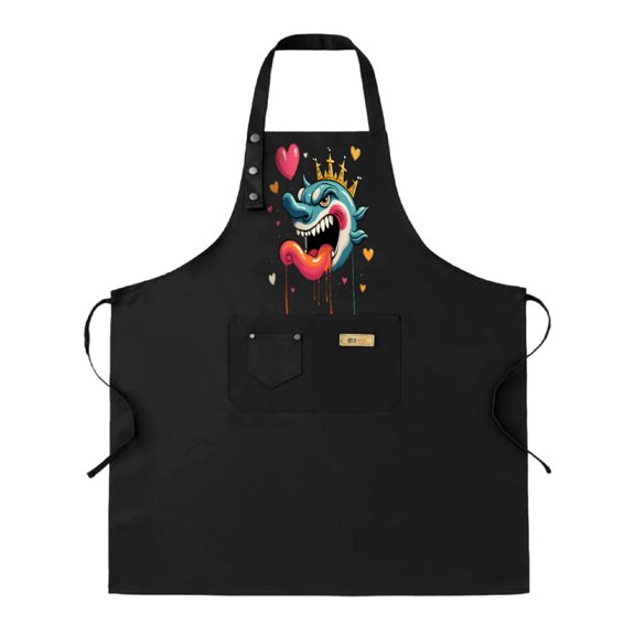 Colorful Crown Design Adjustable Bib Apron 2 Pack with Pockets - Stylish Cooking Apron for Men & Women Perfect for Chefs