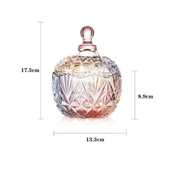 Colorful Crown Shape Glass Storage Jar Airtight Decorative Canister for Kitchen Counter, Home Organizer, Candy Jar, Transparent Container for Snacks & Small Items