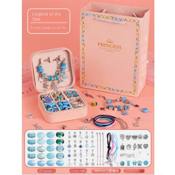 Colorful Crystal Bead Bracelet DIY Kit - Unicorn Jewelry Gift Box Set for Children