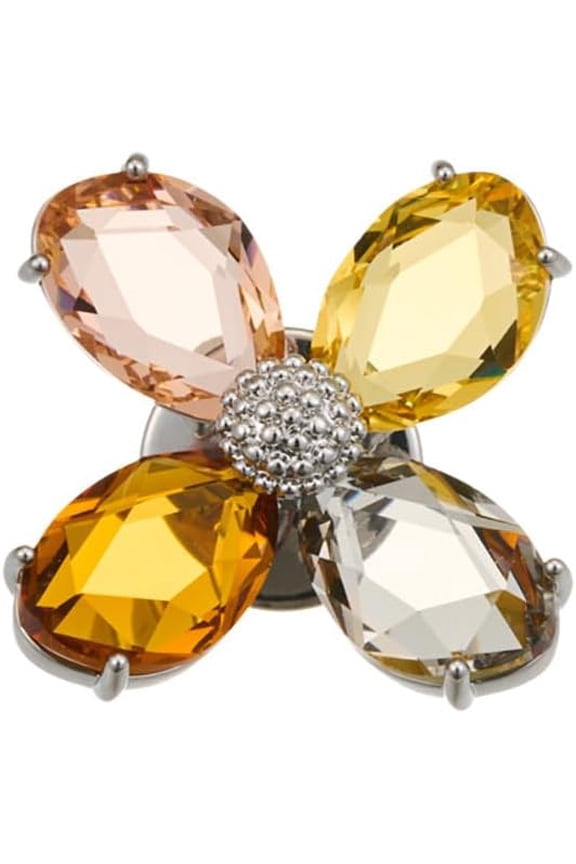 Colorful Crystal Flower Brooch Pin for Women Multi-Color CZ Floral Lapel Pins Corsage Safety Pin Shawl Clip Elegant Accessories Jewelry for Cloth Suit Dress