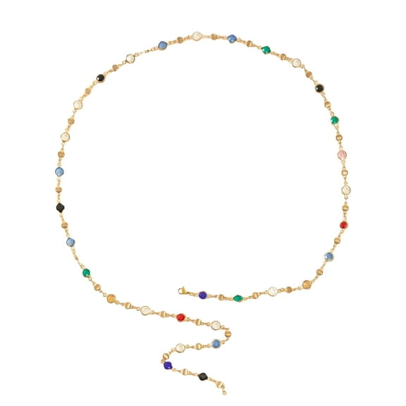 Colorful Crystal Necklace Rhinestones Long Y-Shaped Neckchain Bohemian Clavicle Chain Fashion Accessory for Women