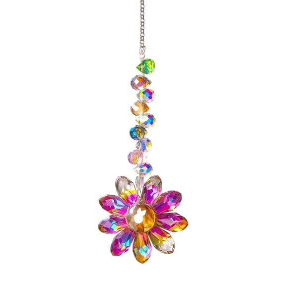 Colorful Crystals Suncatchers Sun Catchers with Crystal Sunflowers Pendants Ornament for Window Home Garden Decors