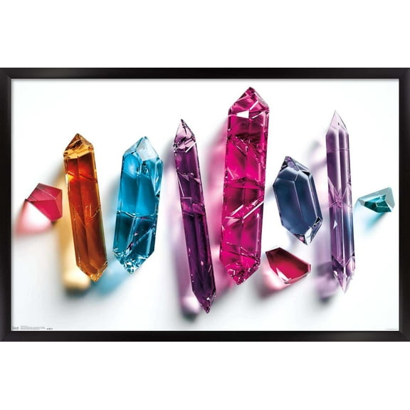 Colorful Crystals Wall Poster, 14.725" x 22.375", Framed