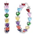 thumbnail image 1 of Cubic Zirconia Heart Earrings for Women - Unique Statement Hoops Fun Jewelry Anniversary Birthday Christmas Gifts for Her - Multicolor, 1 of 7