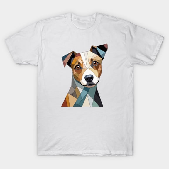 Colorful Cubist Jack Russell Terrier Vibrant Abstract Art Pet Unisex T-Shirt, for men & women, up to size 5XL