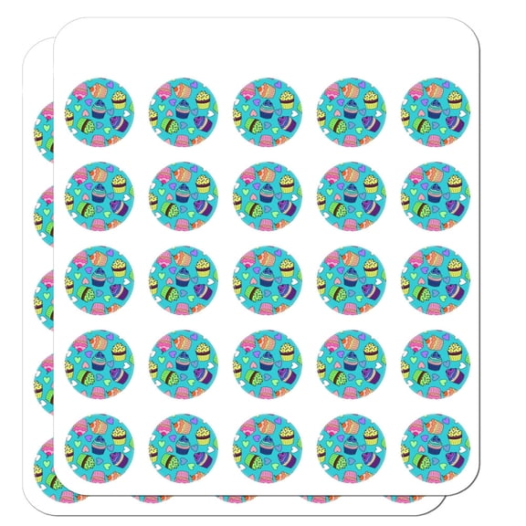 Colorful Cupcakes Pattern Planner Calendar Scrapbooking Crafting Stickers