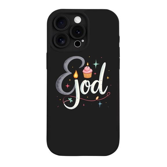 Colorful Cursive ' God ' iPhone 15 Pro Case - Lightweight Yellowing Resistant Cupcake & Star Design