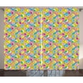 thumbnail image 1 of Colorful Curtains 2 Panels Set, 80s 90s Memphis Style Inspired Colorful Circles on Smudged Paint Effect Backdrop, Window Drapes for Living Room Bedroom, 108W X 90L Inches, Multicolor, by Ambesonne, 1 of 3