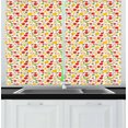 thumbnail image 1 of Colorful Curtains 2 Panels Set, Abstract Circles and Snowflake Pattern with Vibrant Colors Geometric Composition, Window Drapes for Living Room Bedroom, 55W X 39L Inches, Multicolor, by Ambesonne, 1 of 2