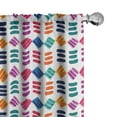 thumbnail image 1 of Colorful Curtains 2 Panels Set, Abstract Watercolor Style Pattern with Squares and Lines Tribal Art Inspirations, Window Drapes for Living Room Bedroom, 56"W X 63"L, Multicolor, by Ambesonne, 1 of 5