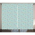 thumbnail image 1 of Ambesonne Colorful Curtains 2 Panel Set, Birds on Festival Flags, 108" x 108", Multicolor, 1 of 3