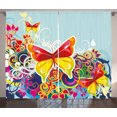 thumbnail image 1 of Ambesonne Colorful Curtains 2 Panel Set, Nature Leaves Butterfly, 108" x 108", Multicolor, 1 of 3
