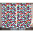 thumbnail image 1 of Ambesonne Colorful Curtains 2 Panel Set, Botanic Spring Pattern, 108" x 63", Multicolor, 1 of 3