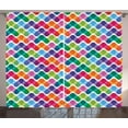 thumbnail image 1 of Ambesonne Colorful Curtains 2 Panel Set, Lively and Geometrical, 108" x 108", Multicolor, 1 of 3