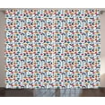thumbnail image 1 of Ambesonne Colorful Curtains 2 Panel Set, Half Circles Plus Sign, 108" x 90", Multicolor, 1 of 3