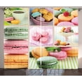 thumbnail image 1 of Ambesonne Colorful Curtains 2 Panel Set, French Macaroon Coffee, 108" x 96", Multicolor, 1 of 3