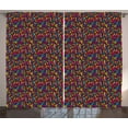 thumbnail image 1 of Ambesonne Colorful Curtains 2 Panel Set, Geometrical Abstract, 108" x 84", Multicolor, 1 of 3