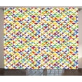 thumbnail image 1 of Ambesonne Colorful Curtains 2 Panel Set, Rainbow Mosaic Tiles, 108" x 108", Multicolor, 1 of 3