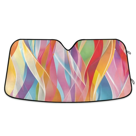 Colorful Curve Car Windshield Sun Shade Reflector Sunshade Foldable for Front Keeps Vehicle Cool