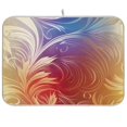 thumbnail image 1 of Colorful Curve Flowers Dish Drying Mat Dish Drainer Rack Mats Water Absorbent Non-Slip Easy Clean Heat Resistant for Kitchen Counter, 1 of 1