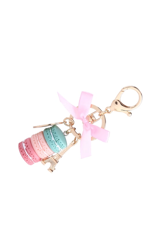 Colorful Cute Alloy Macaroon Eiffel Tower Keychain Keyring Bag Pendant Car Charm Decoration for Dating Party Office Lady