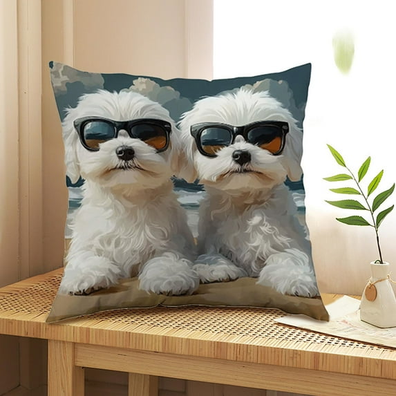 Colorful Cute Animals Print Pillow Set Bedroom Living Room Sofa Cushion 45x45 Cm For Sofa Living Room Decoration(not include Core)