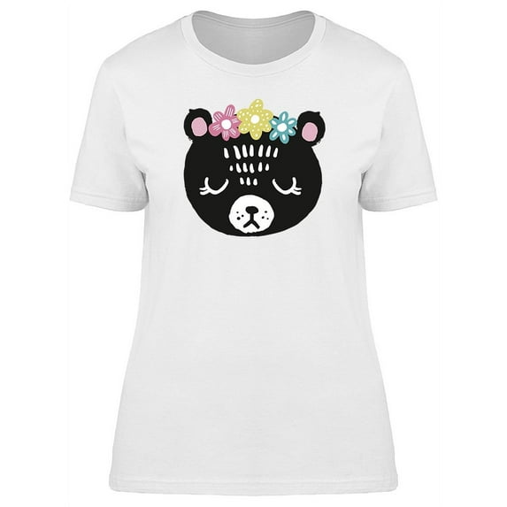 Colorful Cute Bear Face T-Shirt Women -Image by Shutterstock, Female x-Large