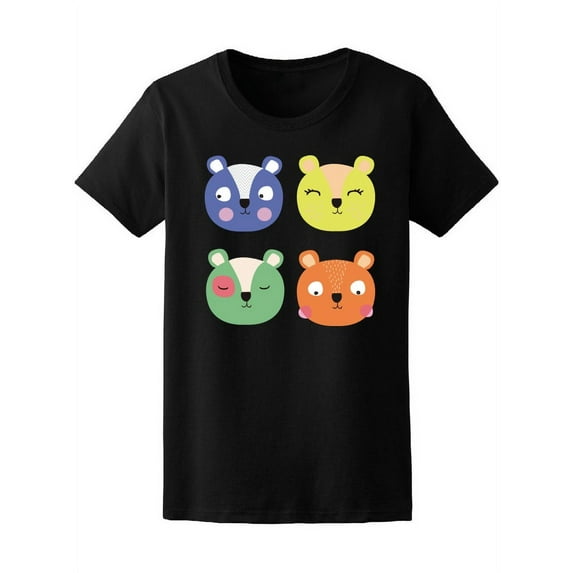 Colorful Cute Bear Set T-Shirt Women -Image by Shutterstock, Female Small