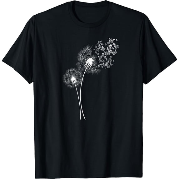 Colorful Cute Butterfly Dandelion - Butterflies T-Shirt Black 3X-Large