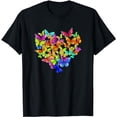 thumbnail image 1 of Colorful Cute Butterfly Heart - Rainbow Butterflies T-Shirt, 1 of 5