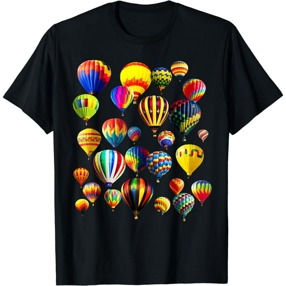 Colorful Cute Hot Air Balloon Ride Vacation Flying Balloons T-Shirt
