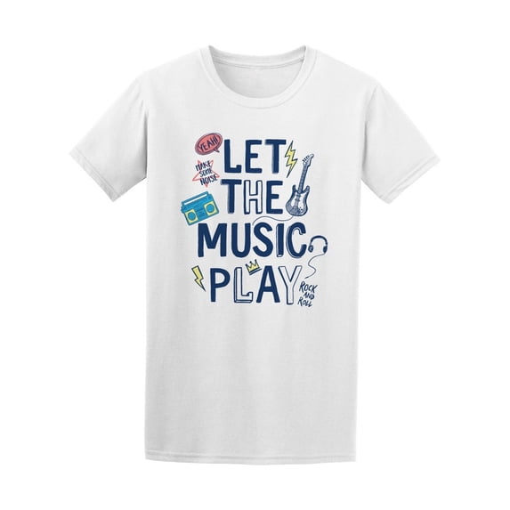 Colorful Cute Let The Music Play Tee Men's -Image by Shutterstock