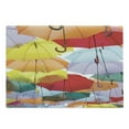 thumbnail image 1 of Colorful Cutting Board, Close up Happy Photo Hanged High Vivid Umbreallas Rainy Autumn Day Themed, Decorative Tempered Glass Cutting and Serving Board, in 3 Sizes, by Ambesonne, 1 of 2