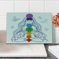 thumbnail image 1 of Colorful Cutting Board, Girl in Lotus Colorful Stones Yoga Relax Theme Oriental, Decorative Tempered Glass Cutting and Serving Board, Small Size, Multicolor, by Ambesonne, 1 of 1