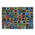 thumbnail image 1 of Colorful Cutting Board, Mediterranean Village Colorful Painted Rustic Windows Tuscan Collage Italy Art, Decorative Tempered Glass Cutting and Serving Board, Small Size, Multicolor, by Ambesonne, 1 of 1