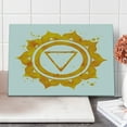 thumbnail image 1 of Colorful Cutting Board, Traditional Known with Ragged Brushstrokes Secret of Earth Print, Decorative Tempered Glass Cutting and Serving Board, Large Size, Orange, by Ambesonne, 1 of 1