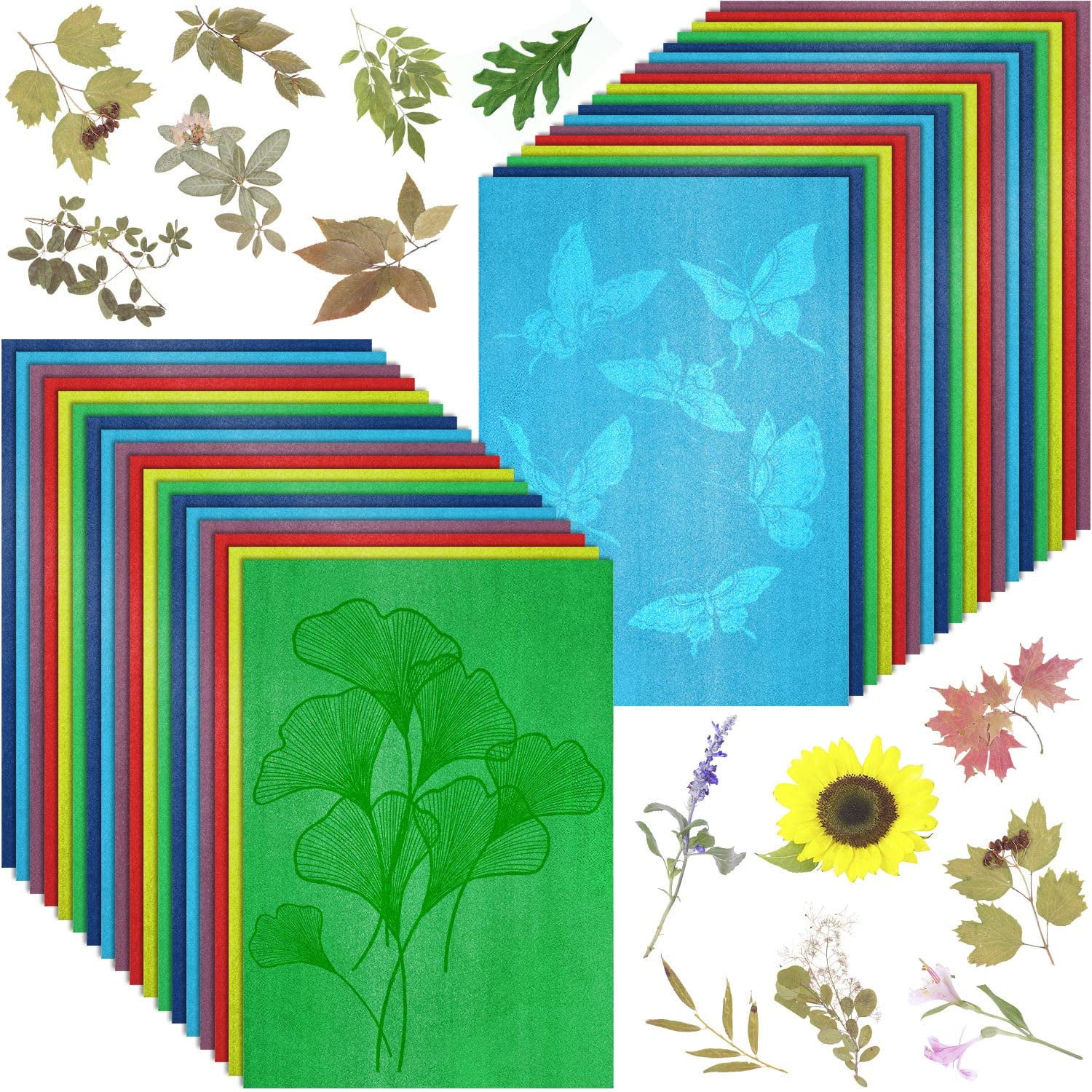 Colorful Cyanotype Papers, 36 TMA2 Sheets Thick Sun Print Paper High
