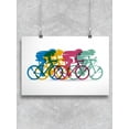 thumbnail image 1 of Colorful Cyclist Silhouettes Poster -Image by Shutterstock, 1 of 2
