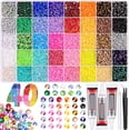 thumbnail image 1 of Colorful DIY Resin Rhinestone Kit – 40000pc Bedazzling Kit Rhinestones, 40 Colors Resin Jelly Rhinestones for Bedazzling, Multicolor 3mm Flatback Gems for Nail Art & Diamond Art with B7000 Glue, 1 of 8